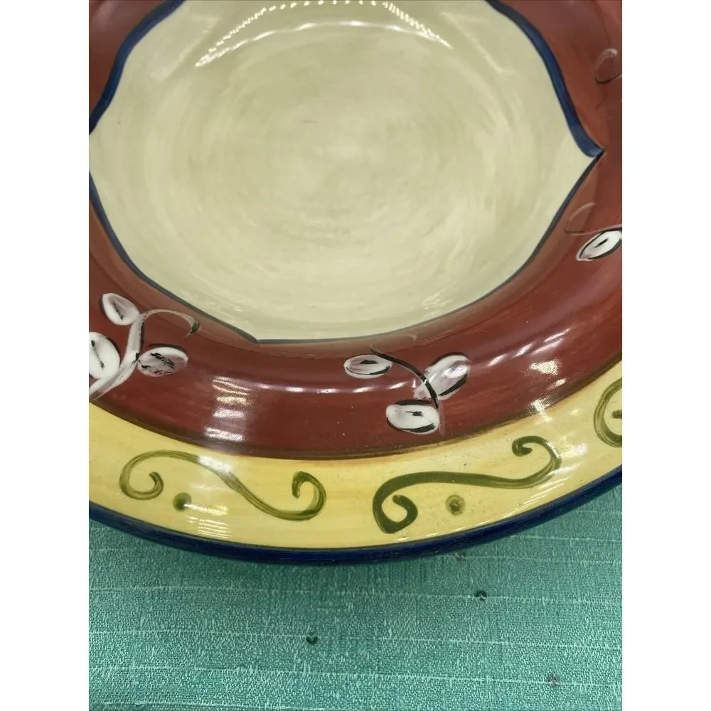 Serving Bowl Pier 1 Vallarta 10 1/2 Inch Red Gold Dinnerware